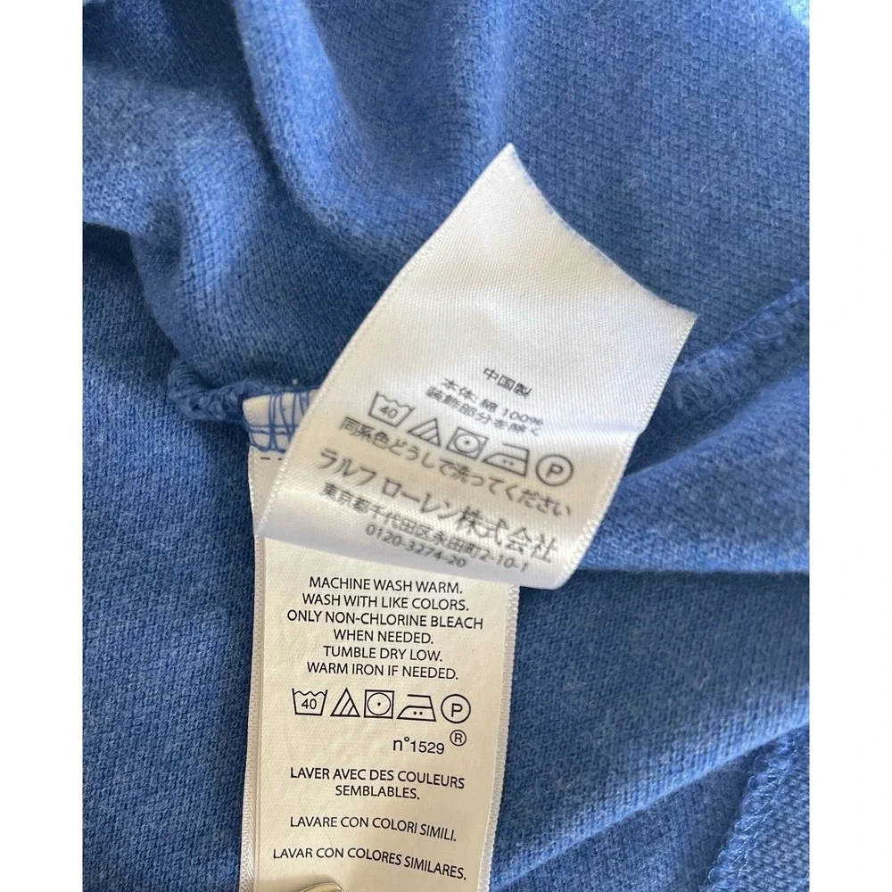 Polo Ralph Lauren XXL‎ Classic Fit Blue Shirt Orange Polo Player Embroidery